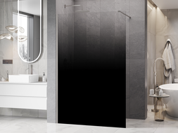 Mexen Kioto Duschwand Walk-in 120 x 200 cm, Ombre Schwarz 8 mm, gebürsteter Nickel - 800-120-101-97-76
