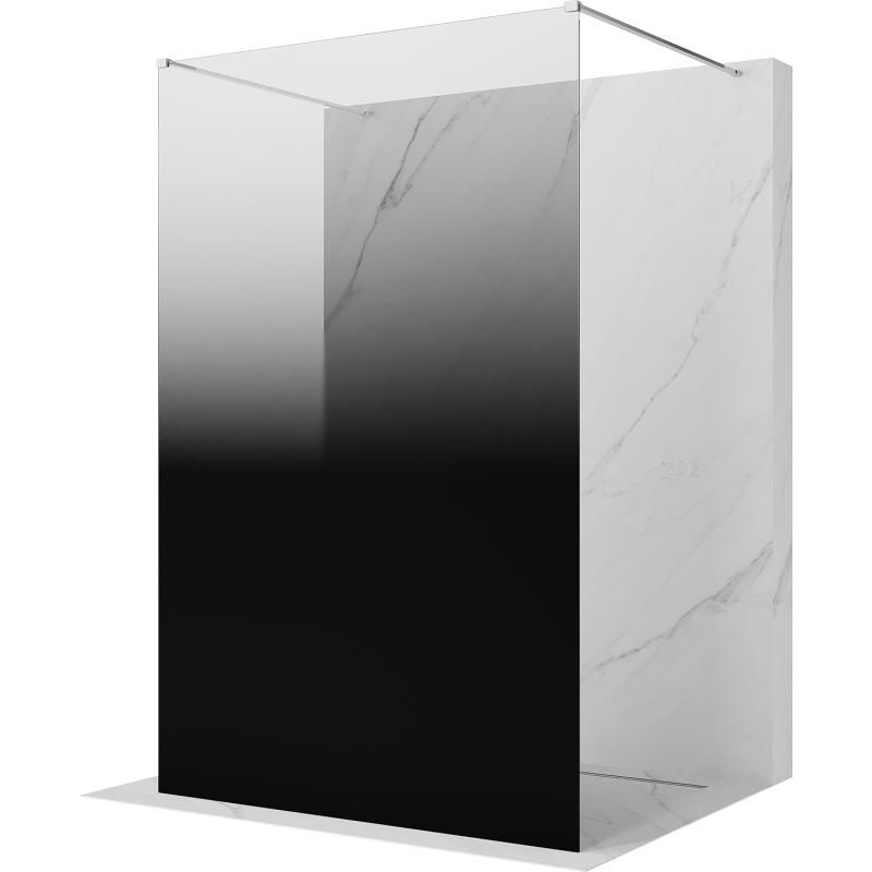 Mexen Kioto Freistehende Duschwand 100 x 200 cm, Ombre Schwarz 8 mm, Chrom - 800-100-002-01-76