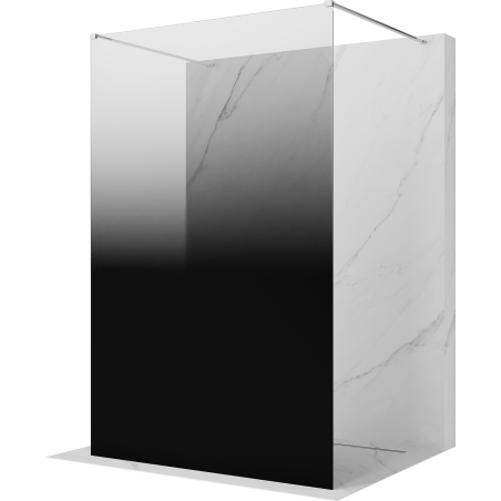 Mexen Kioto freistehende Duschwand 130 x 200 cm, schwarzer Ombre 8 mm, Chrom - 800-130-002-01-76