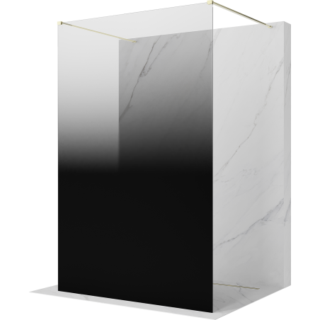 Mexen Kioto freistehende Duschwand 120 x 200 cm, Ombre Schwarz 8 mm, Gold - 800-120-002-50-76