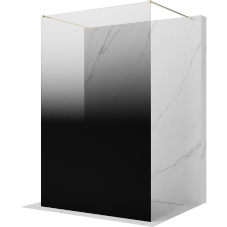 Mexen Kioto freistehende Duschwand 130 x 200 cm, ombre schwarz 8 mm, gold - 800-130-002-50-76