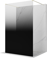 Mexen Kioto freistehende Duschwand 140 x 200 cm, Ombre schwarz 8 mm, gold - 800-140-002-50-76
