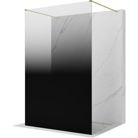Mexen Kioto freistehende Duschwand 140 x 200 cm, ombre schwarz 8 mm, gebürstet gold - 800-140-002-55-76