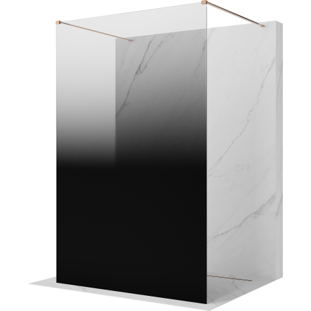 Mexen Kioto freistehende Duschwand 100 x 200 cm, Ombre schwarz 8 mm, Roségold - 800-100-002-60-76
