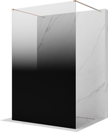 Mexen Kioto freistehende Duschwand 120 x 200 cm, ombre schwarz 8 mm, roségold - 800-120-002-60-76