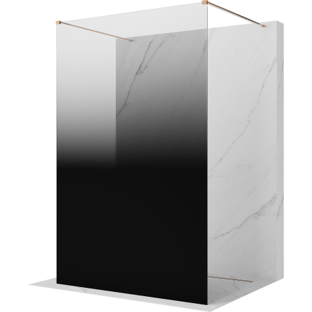 Mexen Kioto Freistehende Duschwand 130 x 200 cm, Ombre Schwarz 8 mm, Roségold - 800-130-002-60-76