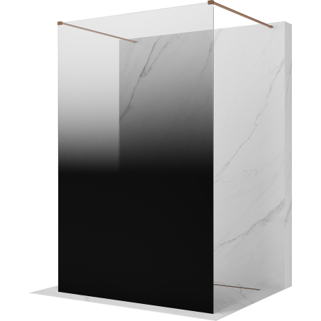 Mexen Kioto freistehende Duschwand 100 x 200 cm, Ombre Schwarz 8 mm, gebürstetes Kupfer - 800-100-002-65-76