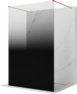 Mexen Kioto freistehende Duschwand 100 x 200 cm, Ombre Schwarz 8 mm, gebürstetes Kupfer - 800-100-002-65-76