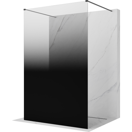 Mexen Kioto freistehende Duschwand 140 x 200 cm, ombre schwarz 8 mm, gebürstetes Gun Grey - 800-140-002-66-76