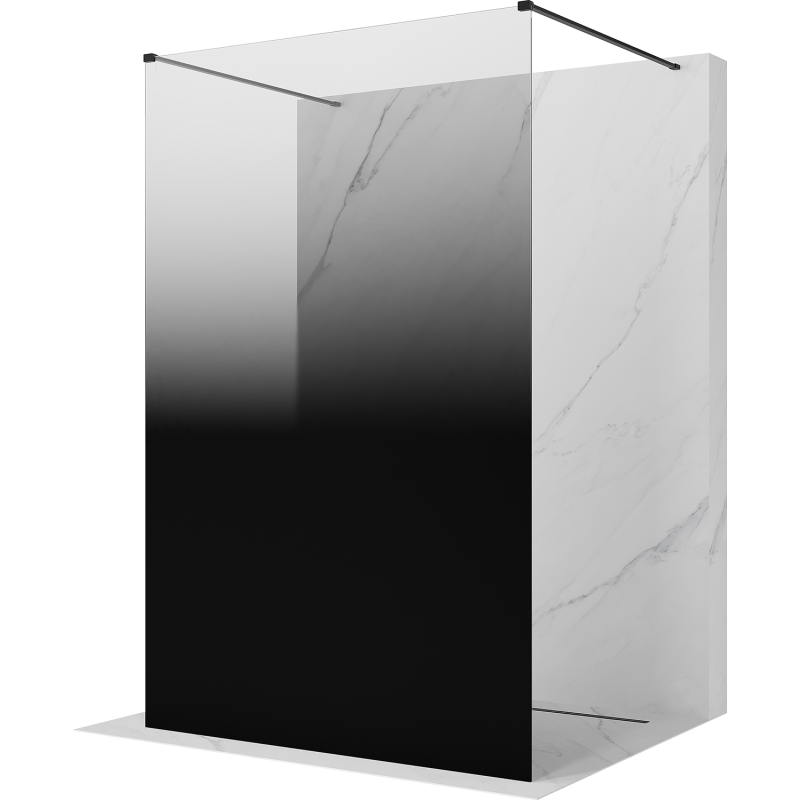 Mexen Kioto freistehende Duschwand 110 x 200 cm, ombre schwarz 8 mm, schwarz - 800-110-002-70-76