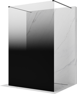 Mexen Kioto freistehende Duschwand 120 x 200 cm, Ombre Schwarz 8 mm, Schwarz - 800-120-002-70-76