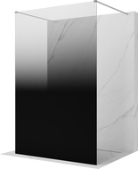 Mexen Kioto freistehende Duschwand 110 x 200 cm, schwarzer Ombre 8 mm, gebürsteter Nickel - 800-110-002-97-76