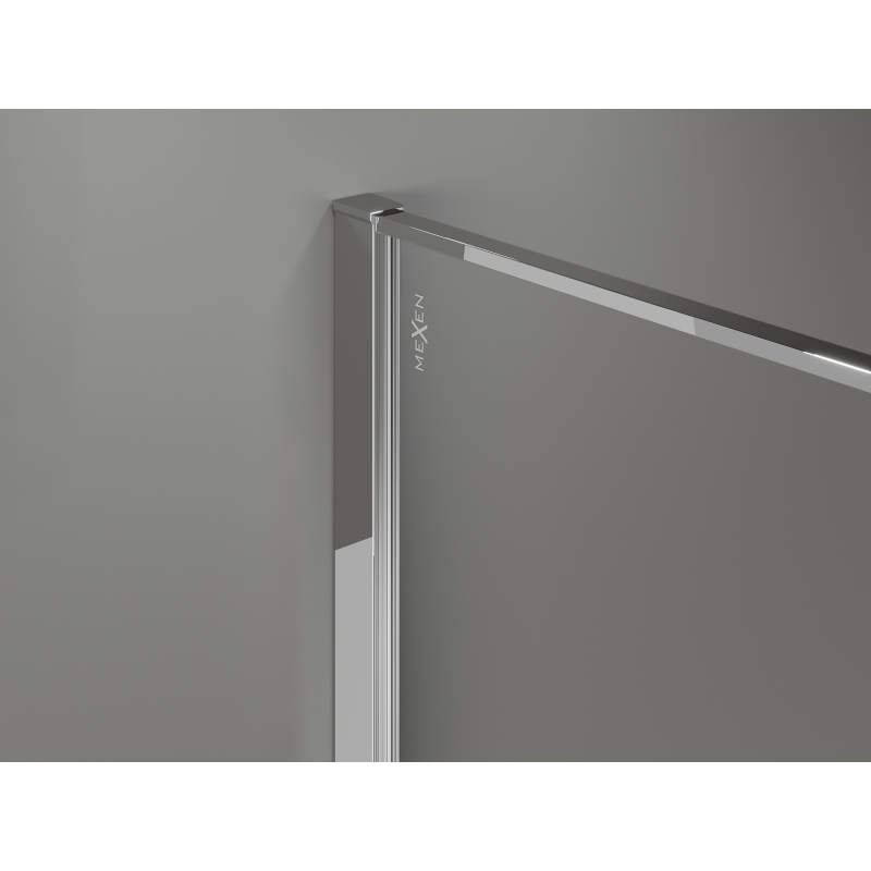Mexen Kioto Duschwand Walk-in 120 x 200 cm, Crackle Graphit 12 mm, Chrom - 800-120-101-01-44-X