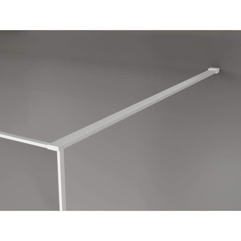 Mexen Kioto Duschwand Walk-in 130 x 200 cm, Crackle Grafit 12 mm, Weiß - 800-130-101-20-44-X