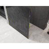Mexen Kioto Walk-in Duschwand 90 x 200 cm, Crackle Graphit 12 mm, Gold - 800-090-101-50-44-X