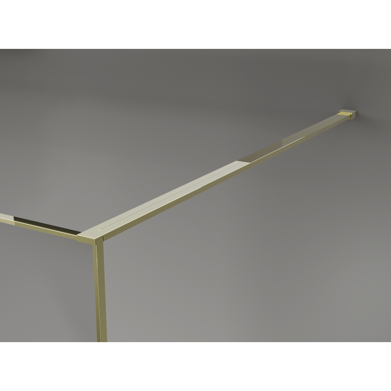 Mexen Kioto Duschwand Walk-in 130 x 200 cm, Crackle Graphit 12 mm, Gold - 800-130-101-50-44-X