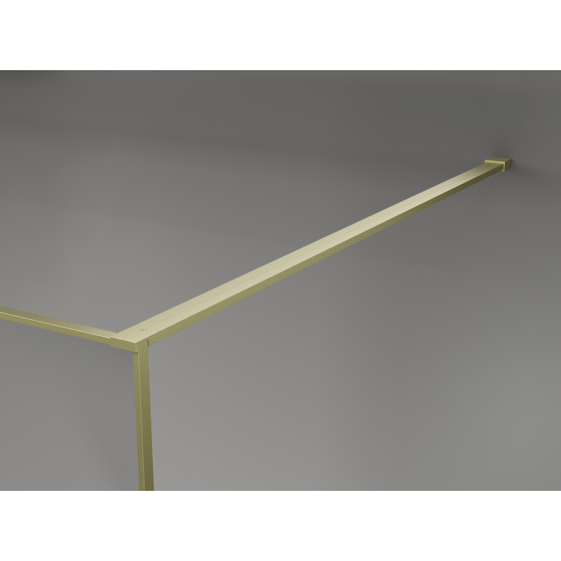Mexen Kioto Duschwand Walk-in 160 x 200 cm, Crackle Grafit 12 mm, gebürstetes Gold - 800-160-101-55-44-X