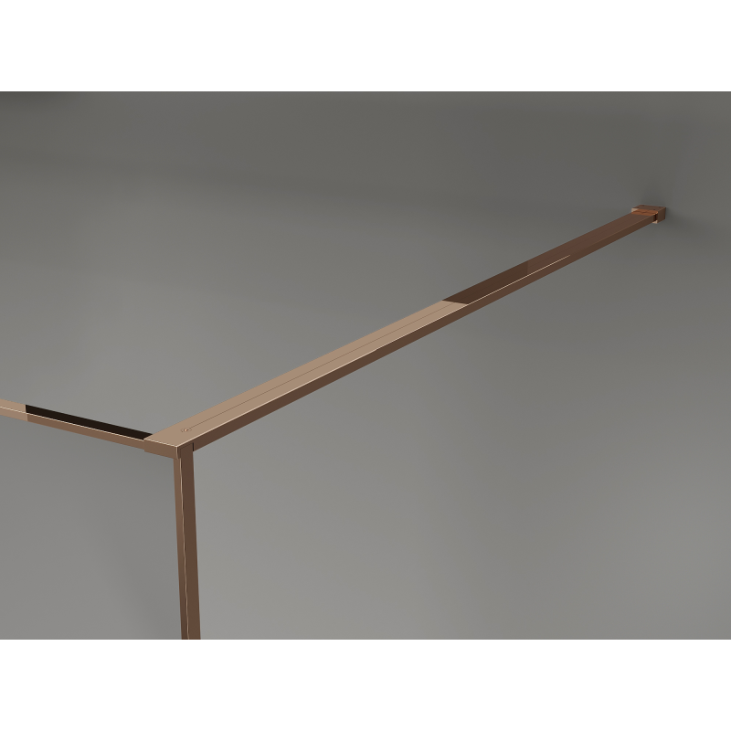 Mexen Kioto Duschwand Walk-in 100 x 200 cm, Crackle Graphit 12 mm, Roségold - 800-100-101-60-44-X