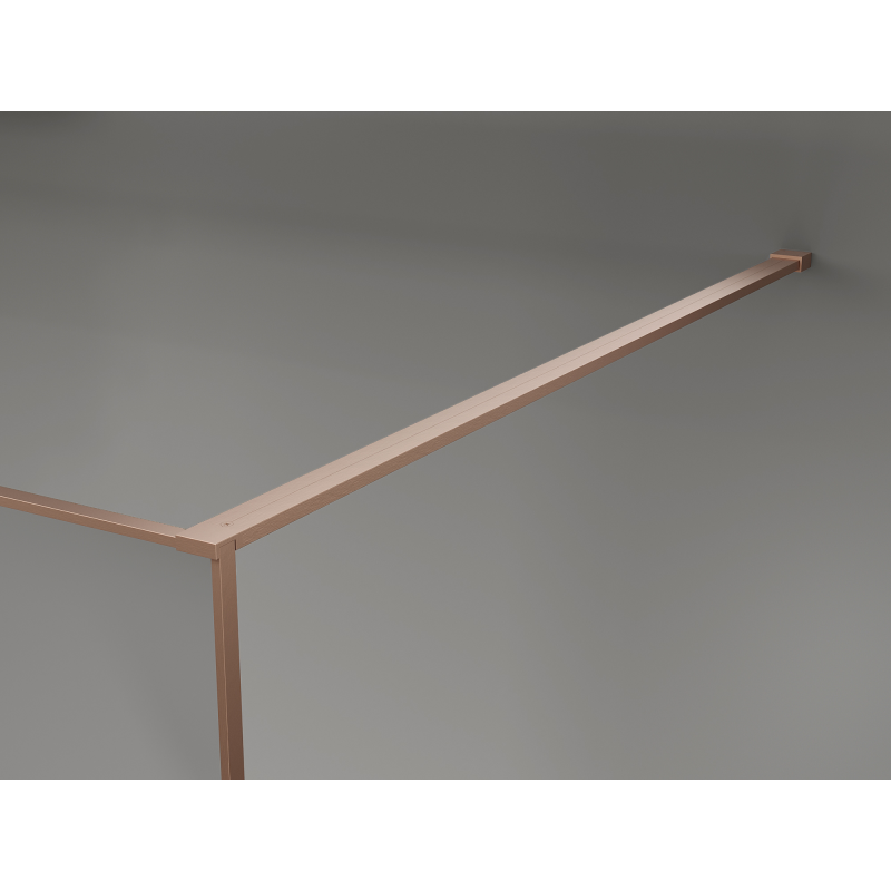 Mexen Kioto Duschwand Walk-in 130 x 200 cm, Crackle Graphit 12 mm, gebürstetes Kupfer - 800-130-101-65-44-X