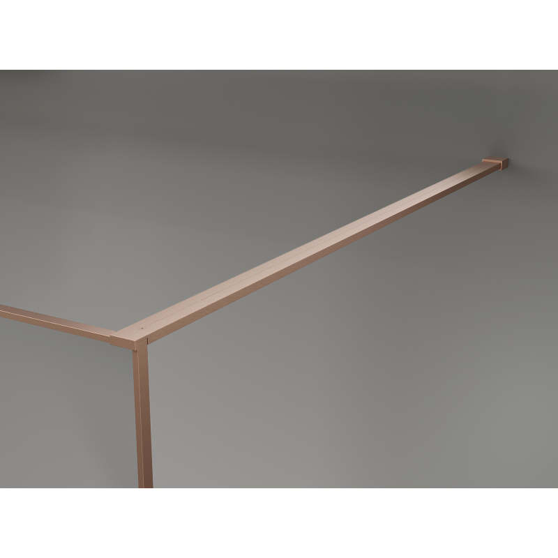 Mexen Kioto Duschwand Walk-in 80 x 200 cm, Crackle Graphit 12 mm, gebürstetes Kupfer - 800-080-101-65-44-X