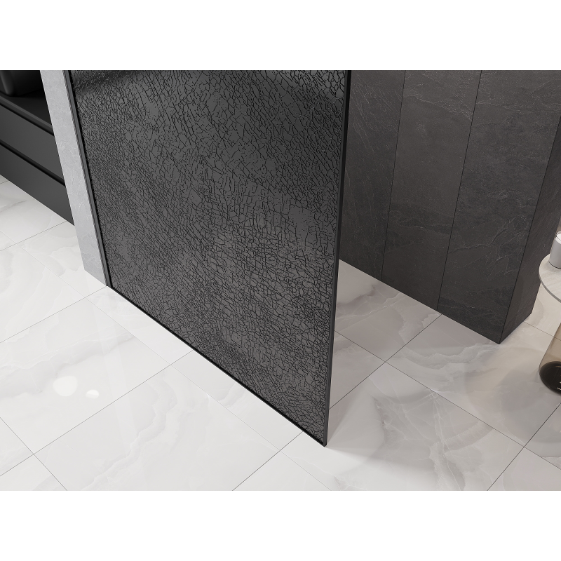 Mexen Kioto Duschwand Walk-in 70 x 200 cm, Crackle Graphit 12 mm, Gun Gray gebürstet - 800-070-101-66-44-X