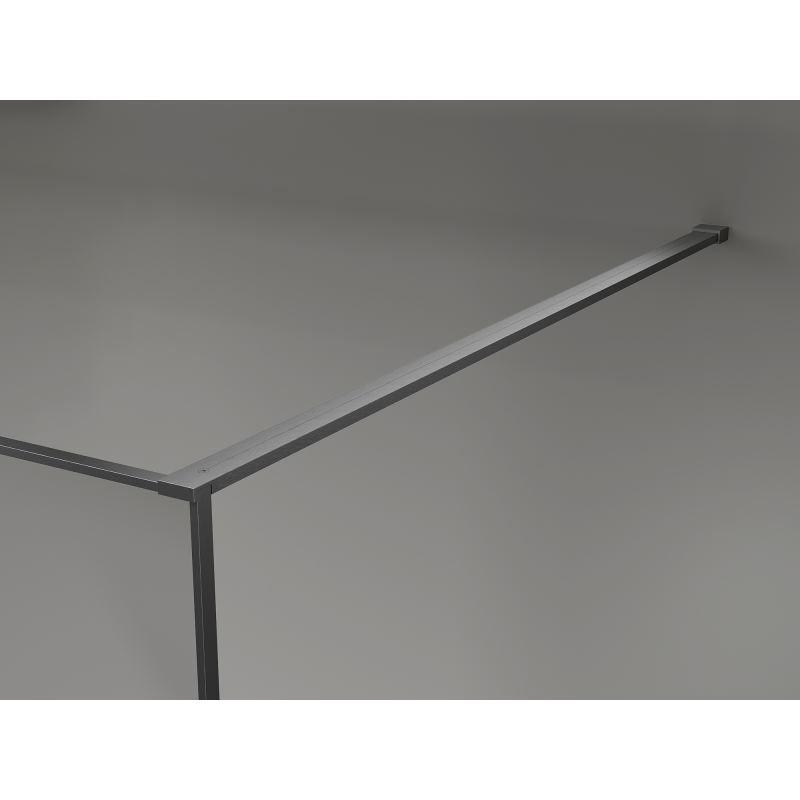 Mexen Kioto Duschwand Walk-in 130 x 200 cm, Crackle Graphit 12 mm, Gun Gray gebürstet - 800-130-101-66-44-X