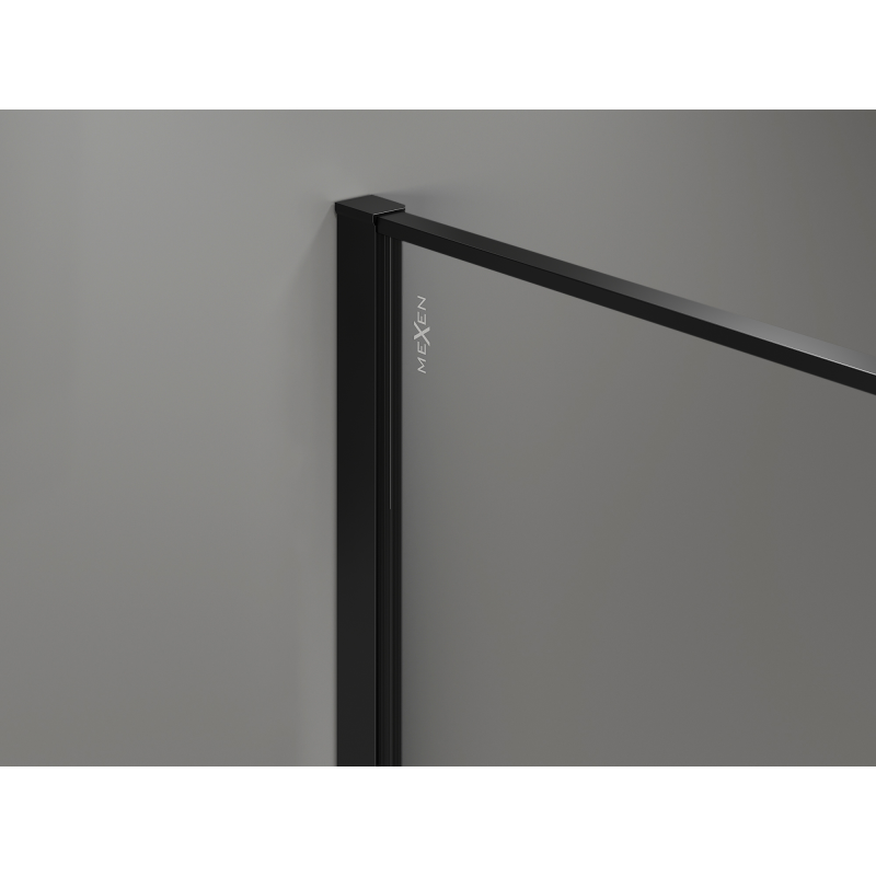 Mexen Kioto Duschwand Walk-in 140 x 200 cm, crackle graphite 12 mm, schwarz - 800-140-101-70-44-X
