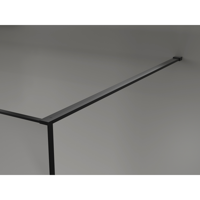 Mexen Kioto Duschwand Walk-in 90 x 200 cm, Crackle-Graphit 12 mm, Schwarz - 800-090-101-70-44-X