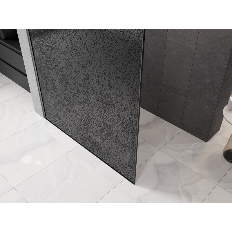 Mexen Kioto Duschwand Walk-in 80 x 200 cm, Crackle Grafit 12 mm, Gun Metal - 800-080-101-95-44-X
