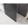Mexen Kioto Duschwand Walk-in 140 x 200 cm, Crackle Graphit 12 mm, gebürsteter Nickel - 800-140-101-97-44-X
