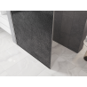 Mexen Kioto Duschwand Walk-in 90 x 200 cm, Crackle Graphit 12 mm, gebürstetes Nickel - 800-090-101-97-44-X