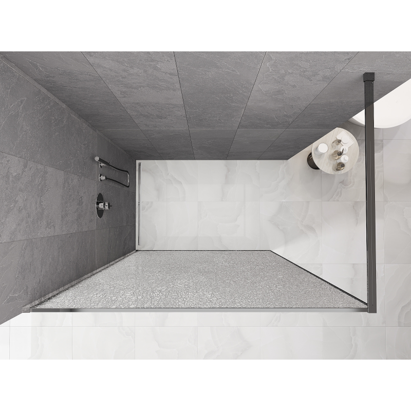 Mexen Kioto Duschwand Walk-in 100 x 200 cm, Crackle Transparent 12 mm, Chrom - 800-100-101-01-04-X