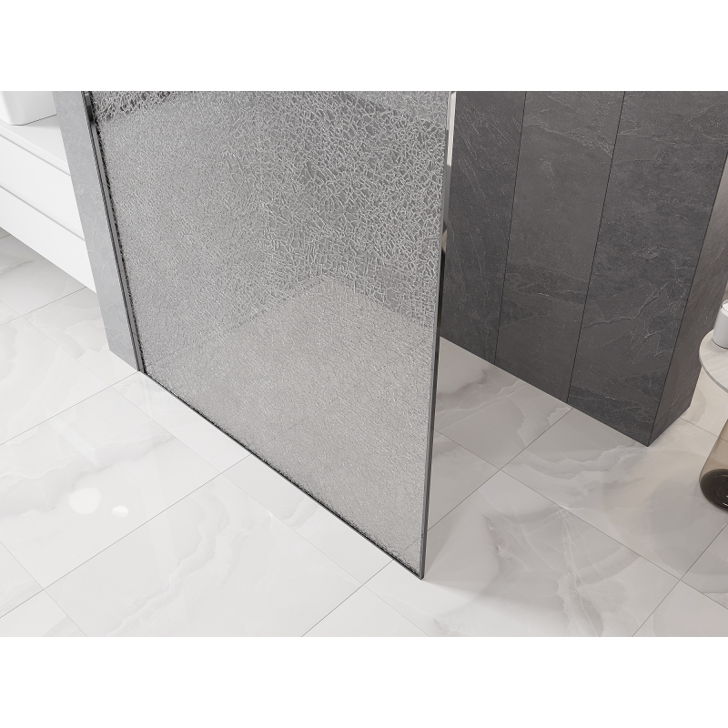 Mexen Kioto Duschwand Walk-in 70 x 200 cm, Crackle Transparent 12 mm, Chrom - 800-070-101-01-04-X