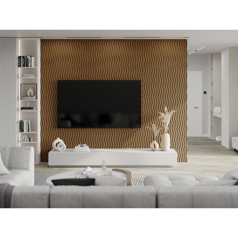 Mexen Lam-SF 01 Akustische Wandpaneele 280 x 30 cm, Filz 9 mm, technisches Furnier, Eiche Natur - S106-280-01-042