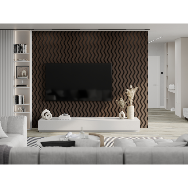 Mexen Lam-SF 01 Akustik-Wandpaneele 280 x 30 cm, Filz 9 mm, technisches Furnier, Eiche Mocca - S106-280-01-045