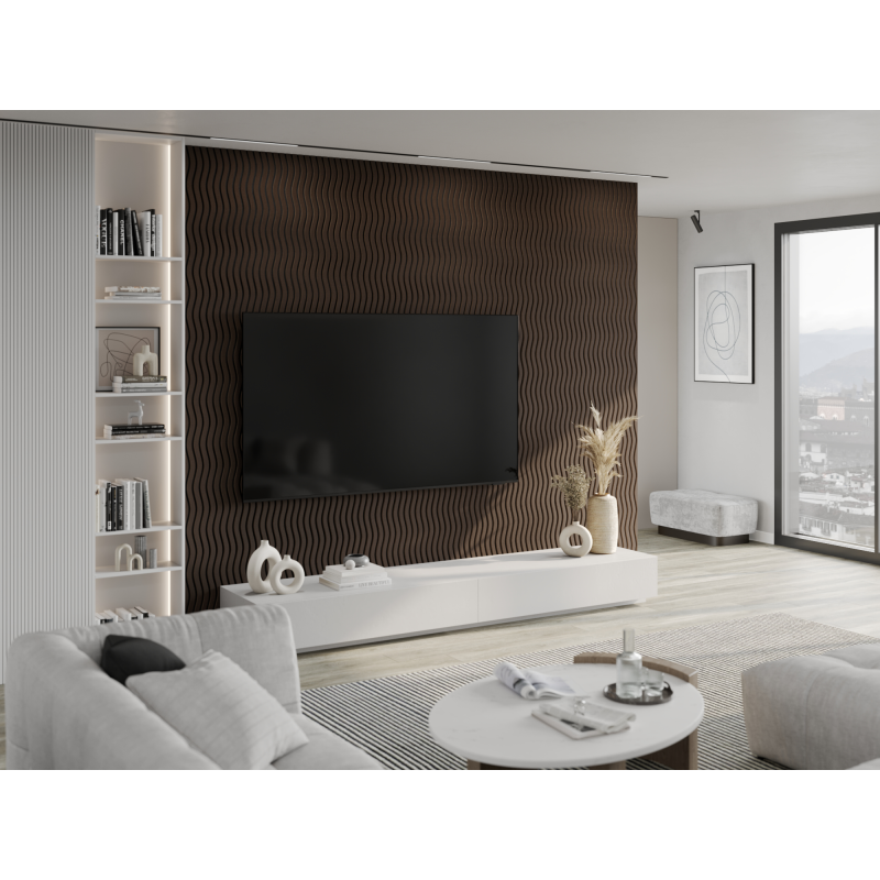 Mexen Lam-SF 01 Akustik-Wandpaneele 280 x 30 cm, Filz 9 mm, technisches Furnier, Eiche Mocca - S106-280-01-045