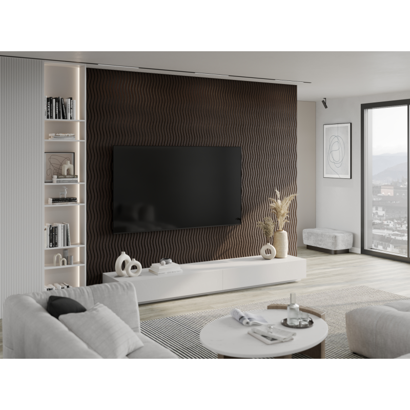 Mexen Lam-SF 01 Akustik-Wandlamellen 280 x 30 cm, Filz 9 mm, technisches Furnier, Schwarze Eiche - S106-280-01-046