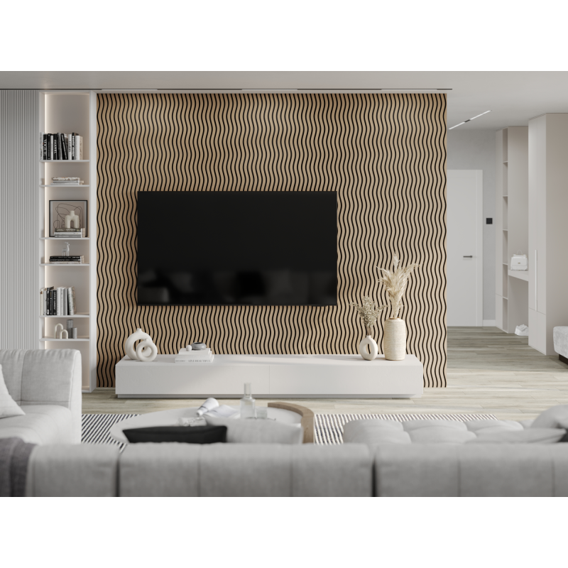 Mexen Lam-SF 01 Akustische Wandleisten 280 x 30 cm, Filz 9 mm, technisches Furnier, Helles Nussbaumholz - S106-280-01-047