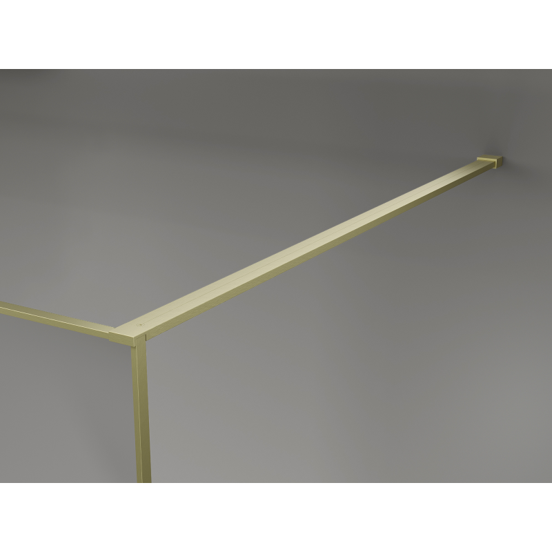 Mexen Kioto Duschwand Walk-in 150 x 200 cm, crackle transparent 12 mm, gold gebürstet - 800-150-101-55-04-X