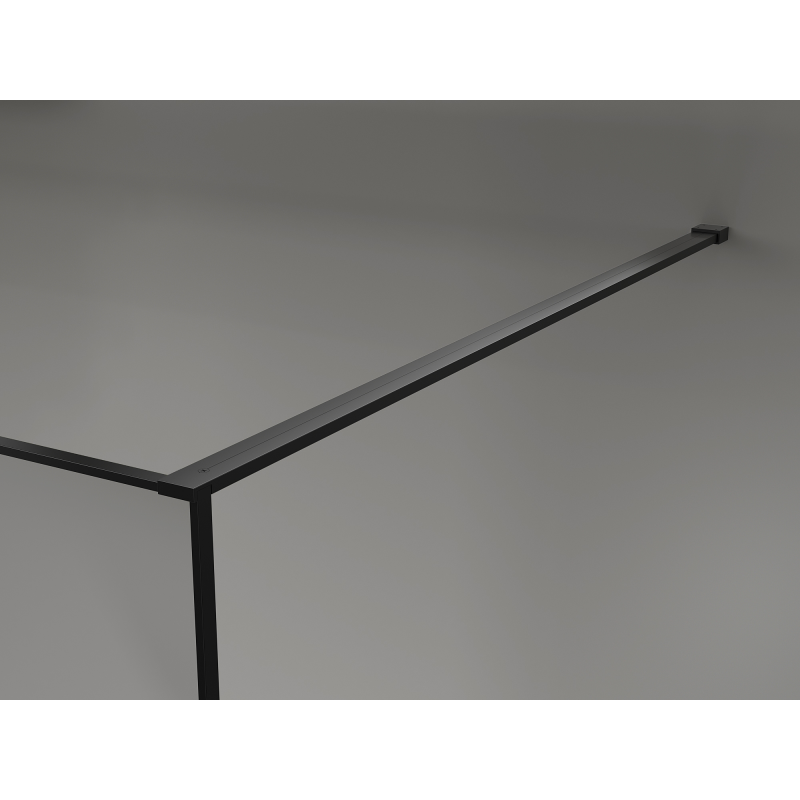 Mexen Kioto Duschwand Walk-in 100 x 200 cm, Crackle transparent 12 mm, schwarz - 800-100-101-70-04-X