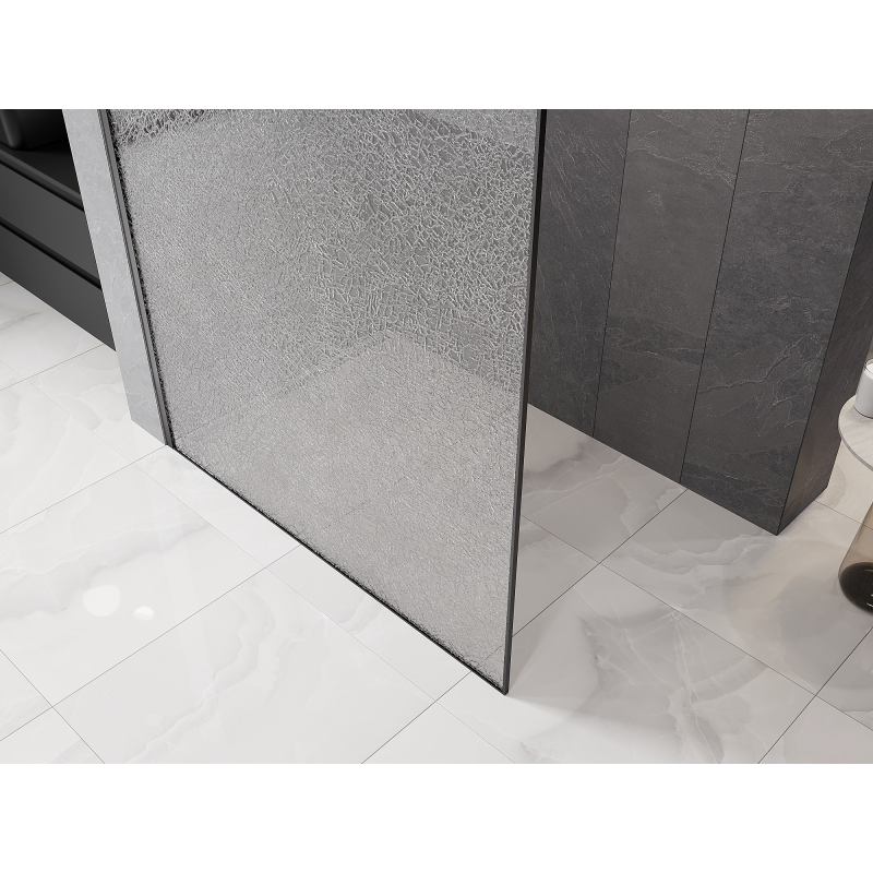 Mexen Kioto Duschwand Walk-in 120 x 200 cm, Crackle transparent 12 mm, Gun Metal - 800-120-101-95-04-X