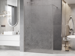 Mexen Kioto Duschwand Walk-in 100 x 200 cm, crackle transparent 12 mm, gebürstetes Nickel - 800-100-101-97-04-X