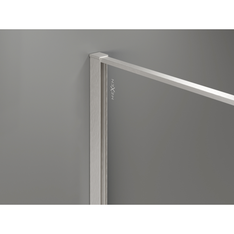 Mexen Kioto Duschwand Walk-in 110 x 200 cm, crackle transparent 12 mm, gebürsteter Nickel - 800-110-101-97-04-X
