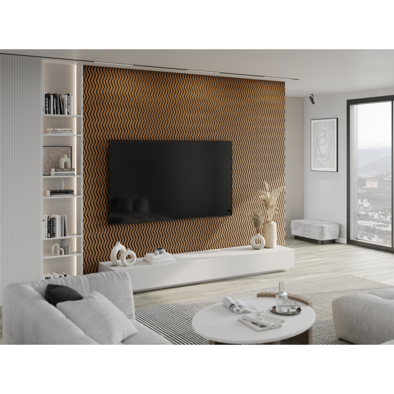 Mexen Lam-SF 02 Akustische Wandpaneele 280 x 30 cm, Filz 9 mm, technisches Furnier, Eiche Natur - S106-280-02-042