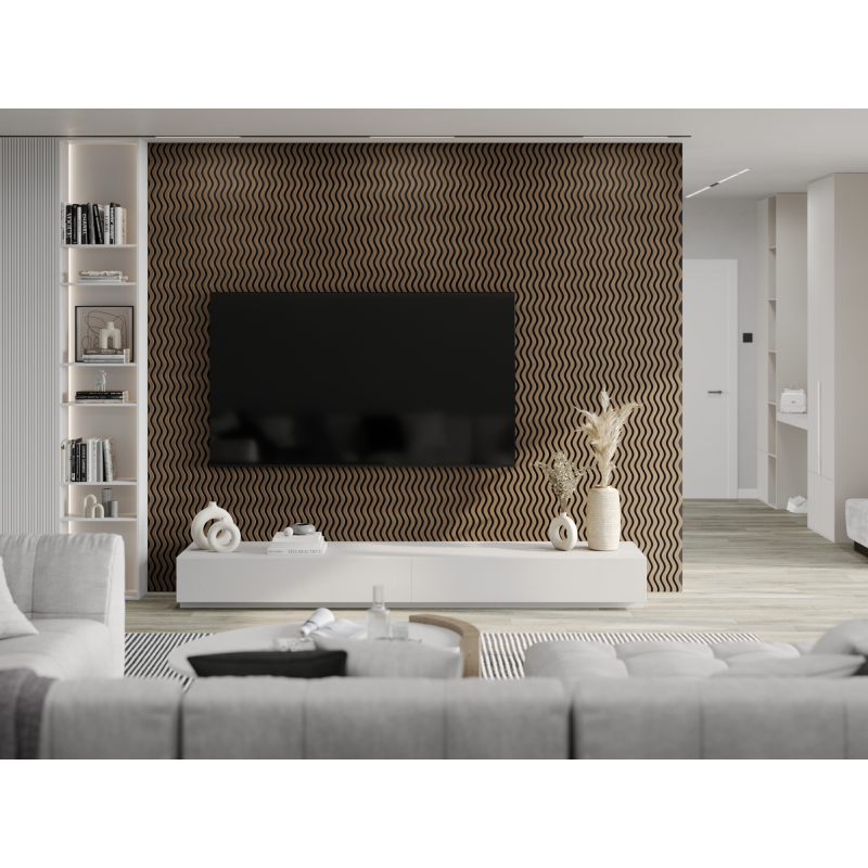 Mexen Lam-SF 02 Akustische Wandlamellen 280 x 30 cm, Filz 9 mm, technisches Furnier, Dunkle Walnuss - S106-280-02-044
