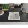 Mexen Vito Granitspüle 1-Becken mit Küchenarmatur Telma, weiß - 6503-20-670200-50