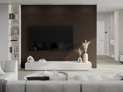 Mexen Lam-SF 02 Akustische Wandlamellen 280 x 30 cm, Filz 9 mm, technisches Furnier, Mocca Eiche - S106-280-02-045
