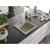 Mexen Vito Granitspüle 1-beckig mit Küchenarmatur Telma, beige - 6503-69-670200-69