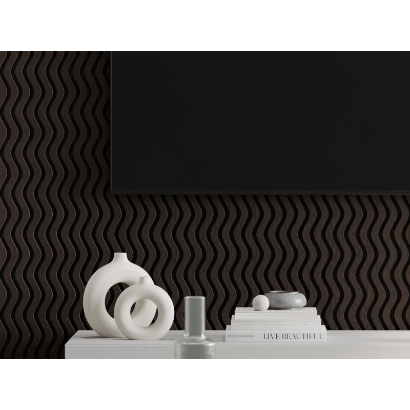 Mexen Lam-SF 02 Akustische Wandlamellen 280 x 30 cm, Filz 9 mm, technisches Furnier, Schwarze Eiche - S106-280-02-046