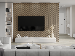Mexen Lam-SF 02 Akustische Wandpaneele 280 x 30 cm, Filz 9 mm, technische Furnier, Helle Walnuss - S106-280-02-047